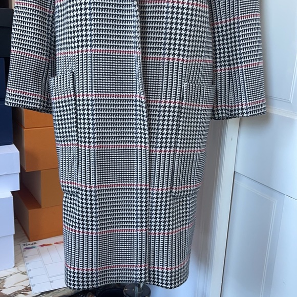 Zara Rare Ecru Tartan Checked Classic Coat Bloggers Favourite. - Picture 9 of 13